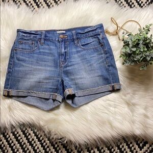 J. Crew denim frayed hem cuffed shorts